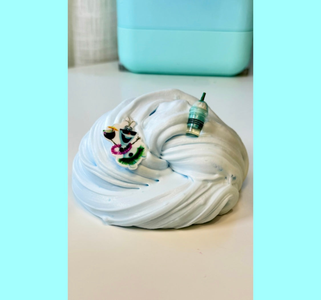 In Summer Frappe Slime diy kit, Jelly Slime with clay topper, charms and sprinkles