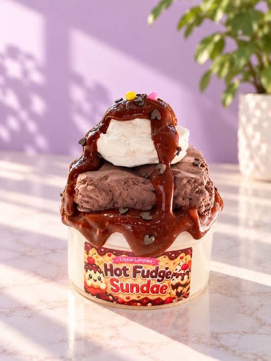 Hot Fudge Brownie Sundae Slime | DIY Clay Slime Kit | Thick & Glossy Chocolate Slime | Dessert Slime