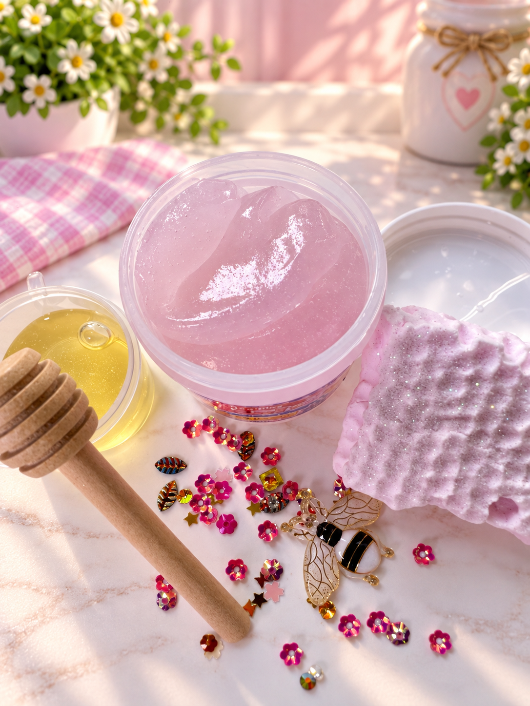 Mini Lavender Honey DIY Slime Kit | Honey Jelly Slime | Clay Honeycomb Topper