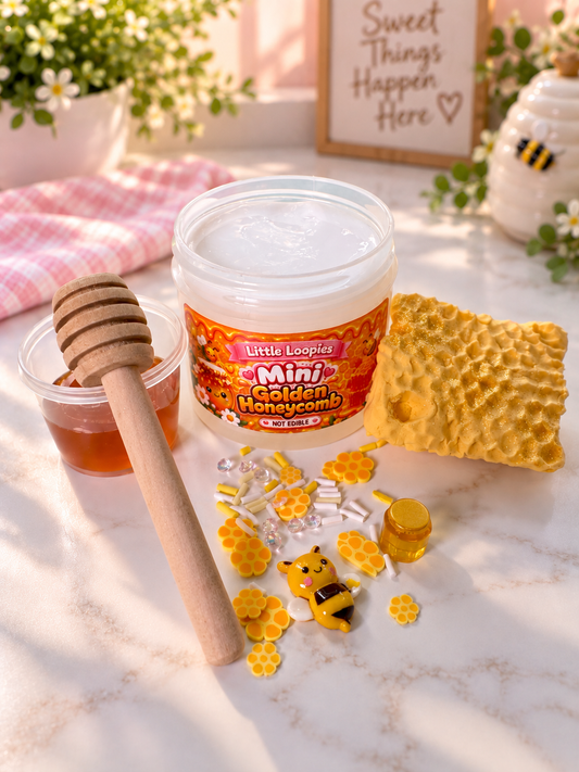 Mini Golden Honeycomb DIY Slime Kit | Honey Slime | Clay Honeycomb Topper