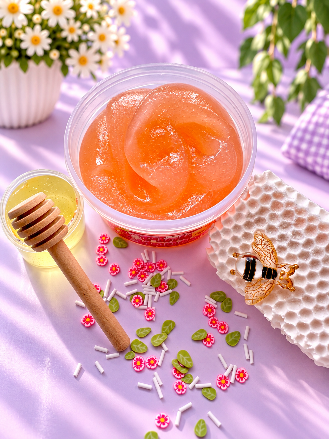 Pink Honey Jelly DIY Slime / Honeycomb Clay topper