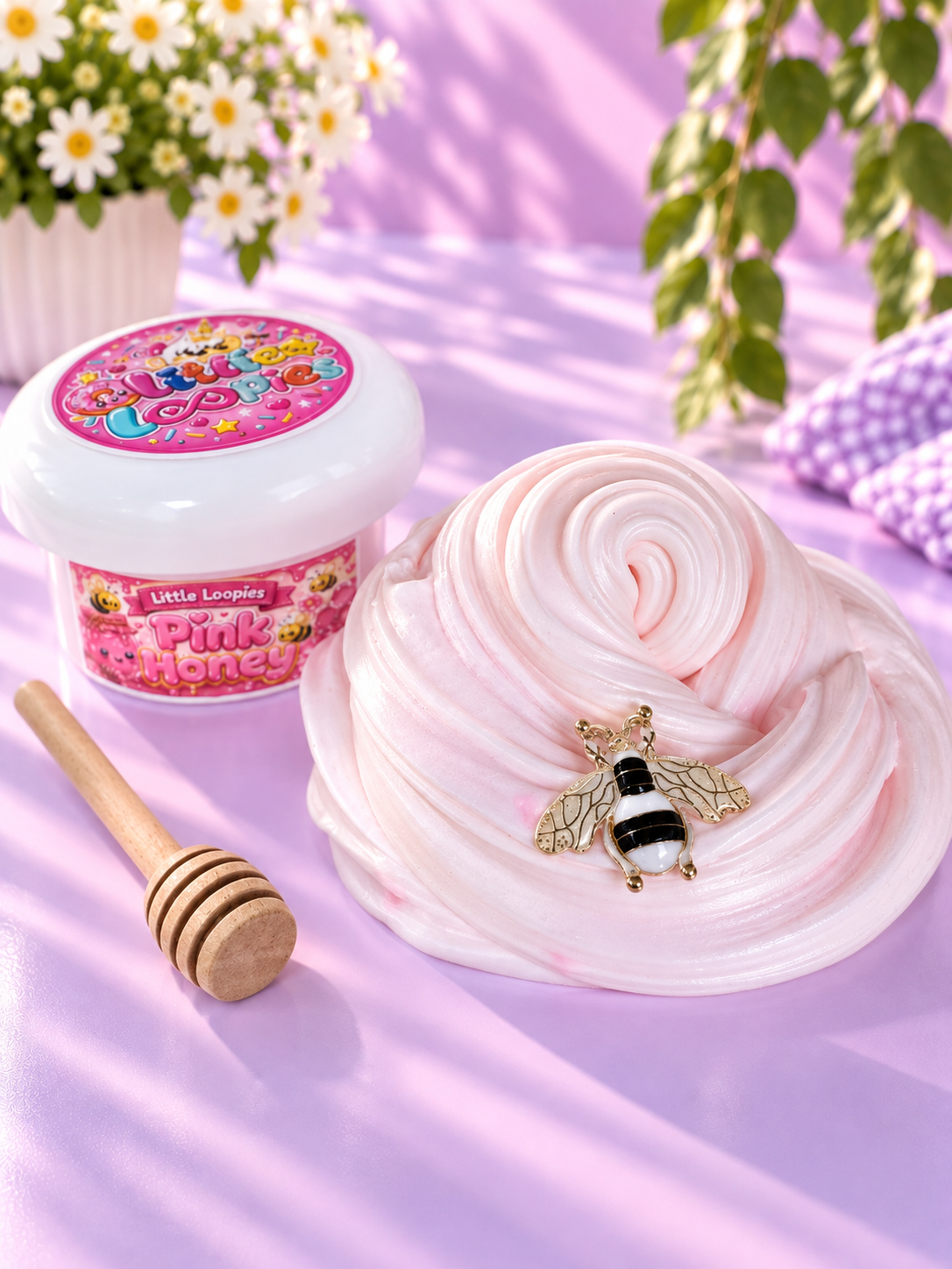 Pink Honey Jelly DIY Slime / Honeycomb Clay topper