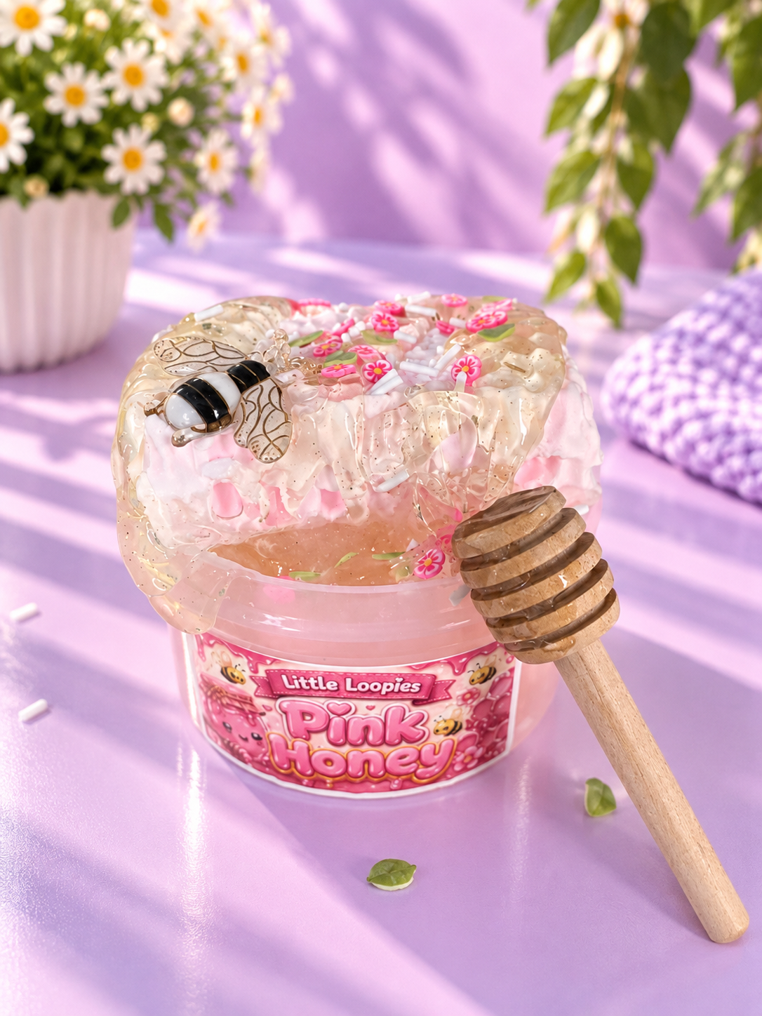 Pink Honey Jelly DIY Slime / Honeycomb Clay topper