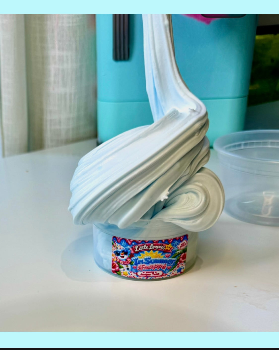 In Summer Frappe Slime diy kit, Jelly Slime with clay topper, charms and sprinkles
