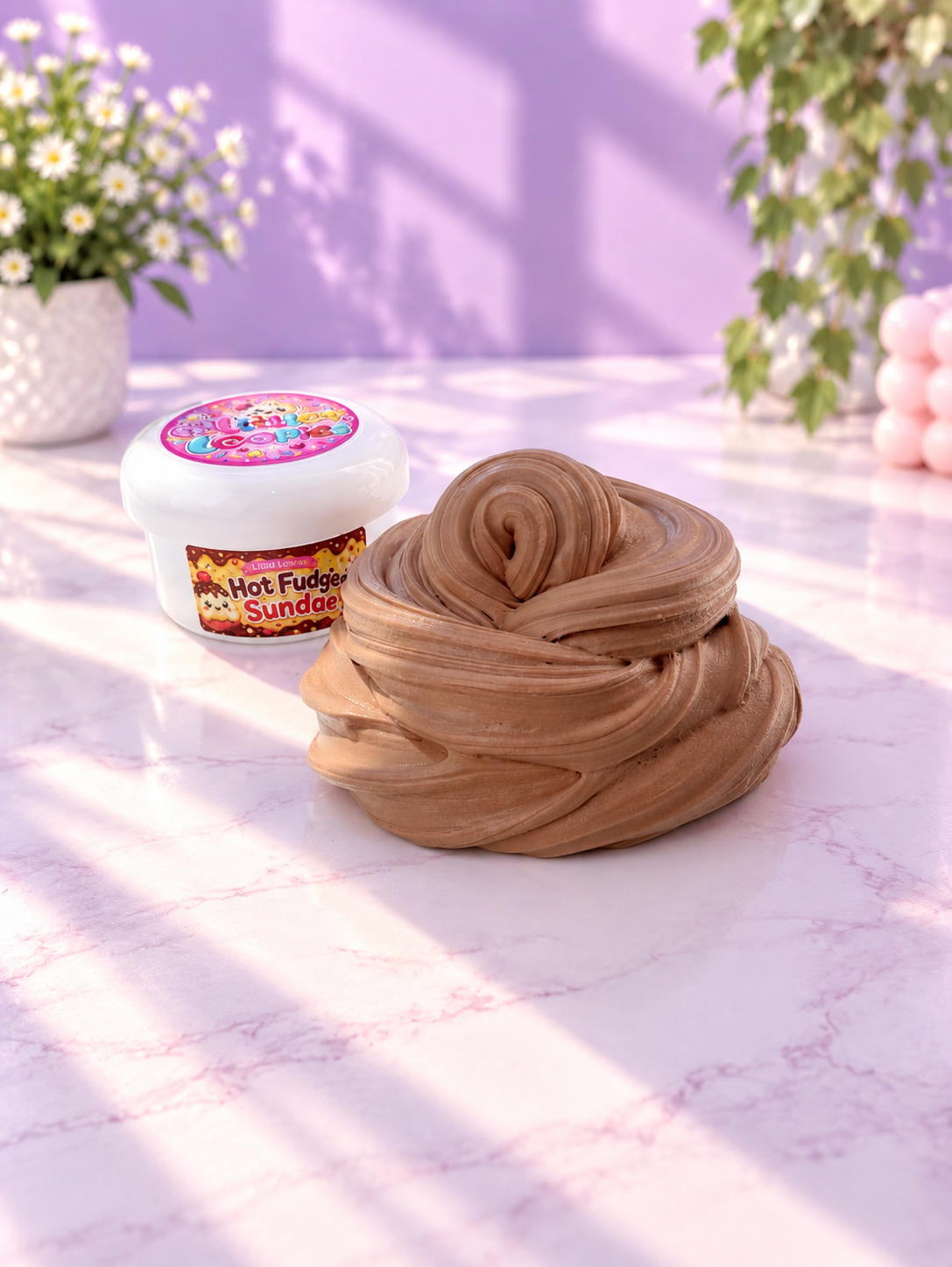 Hot Fudge Brownie Sundae Slime | DIY Clay Slime Kit | Thick & Glossy Chocolate Slime | Dessert Slime