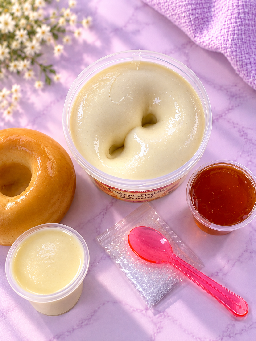 Crème Brûlée Donut DIY Slime | Wax Cracking Dessert Slime