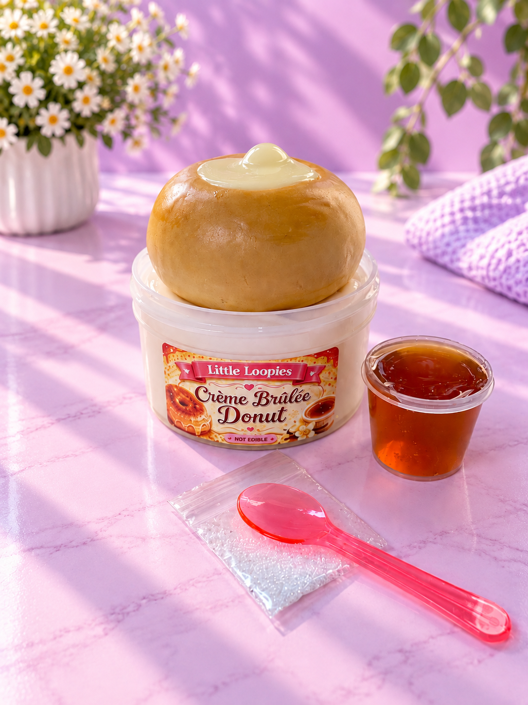 Crème Brûlée Donut DIY Slime | Wax Cracking Dessert Slime
