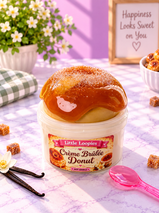 Crème Brûlée Donut DIY Slime | Wax Cracking Dessert Slime