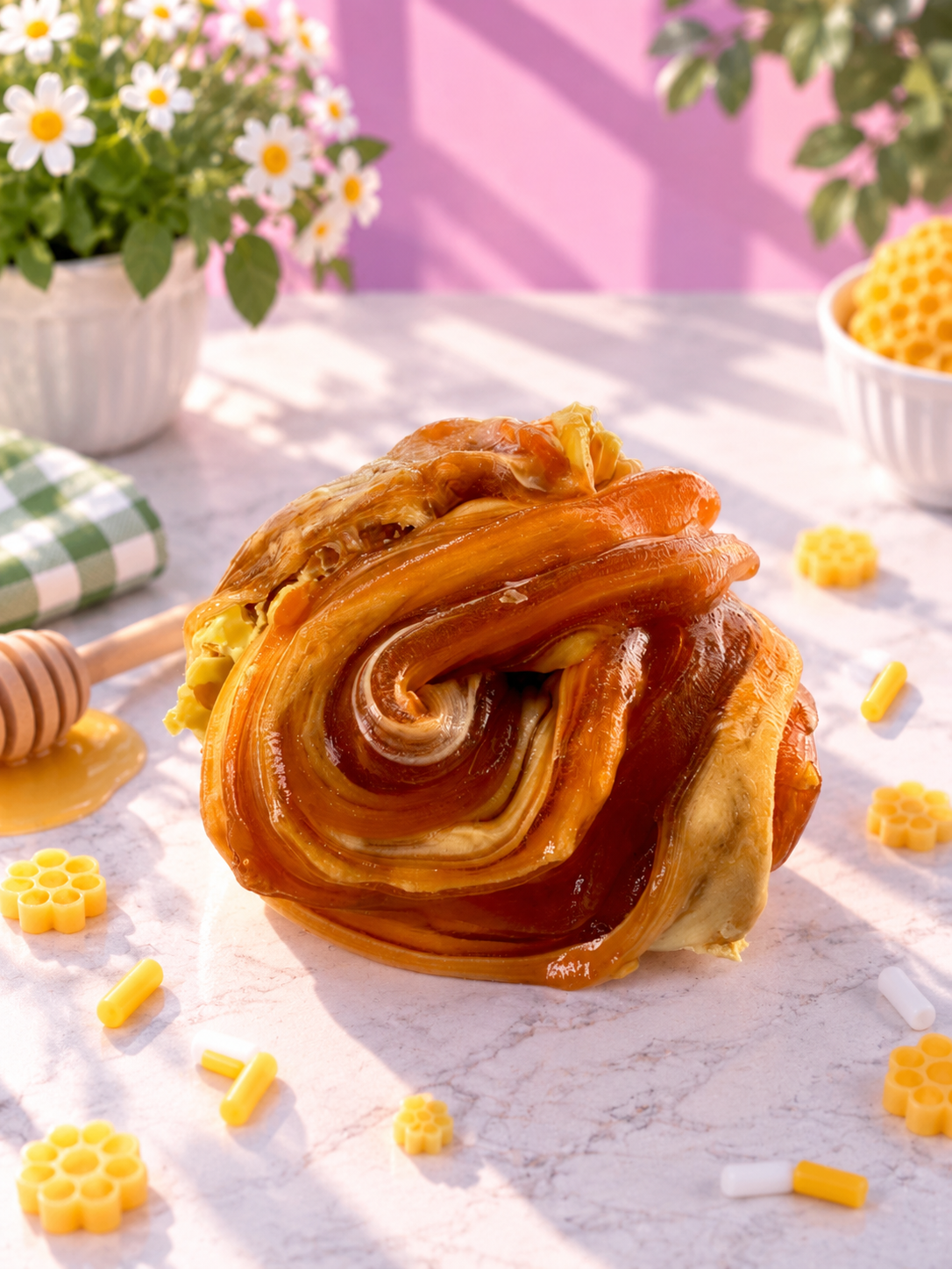 Glazed Honeycomb DIY Slime Kit | Honey Jelly Slime wax-coated clay topper.